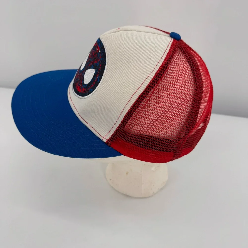 Marvel‎ Amazing Spiderman Mesh Baseball Snap Back Hat Cap Blue White